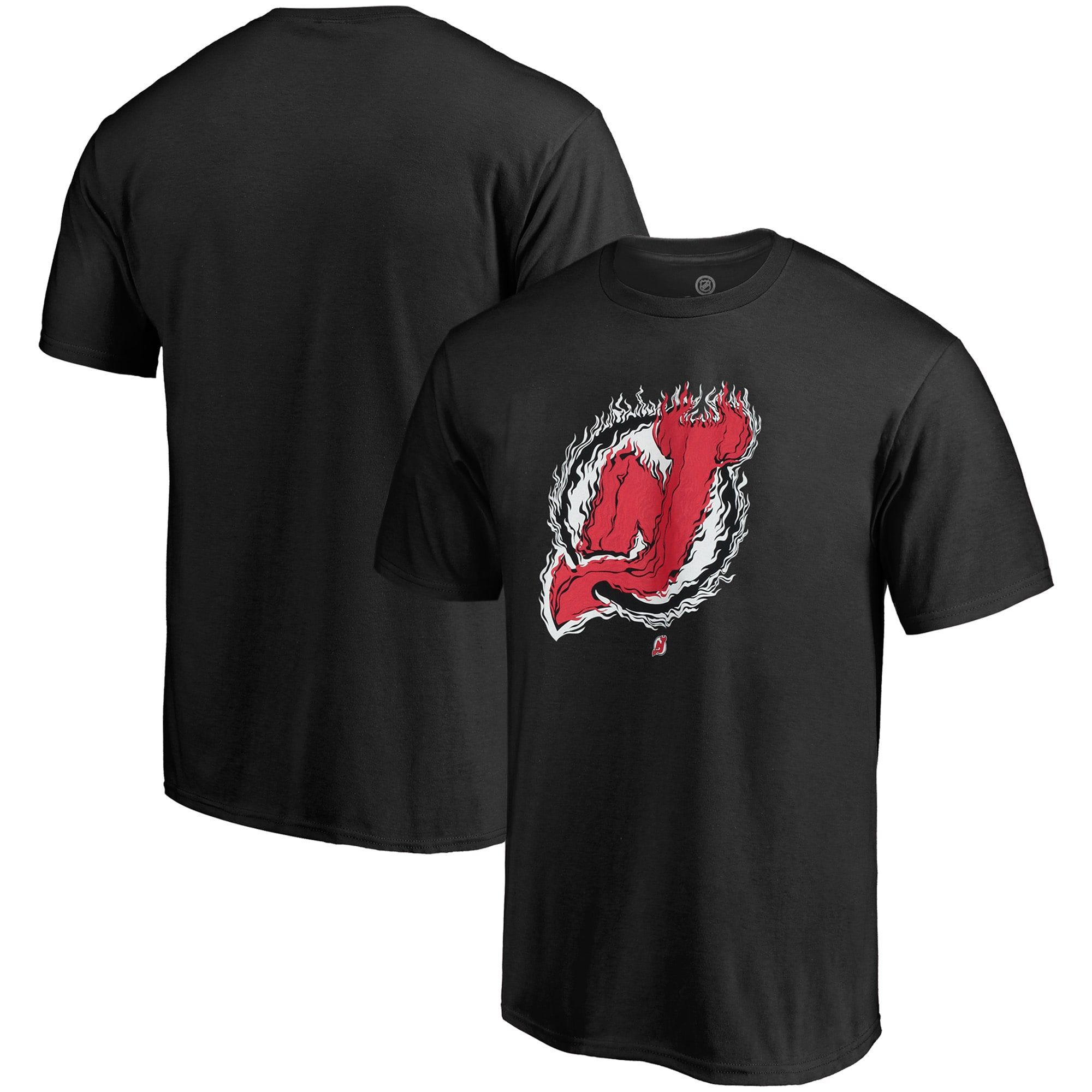 Men’S Fanatics Branded Black New Jersey Devils Fire Logo T-Shirt