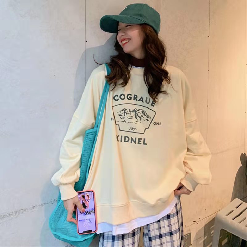 2022 Autumn and Winter New Splicing Pullover Fashion Korean Thick and Thin Women’s Sweatshirt Navy Gray Black Pink Women’s Hoodi alx