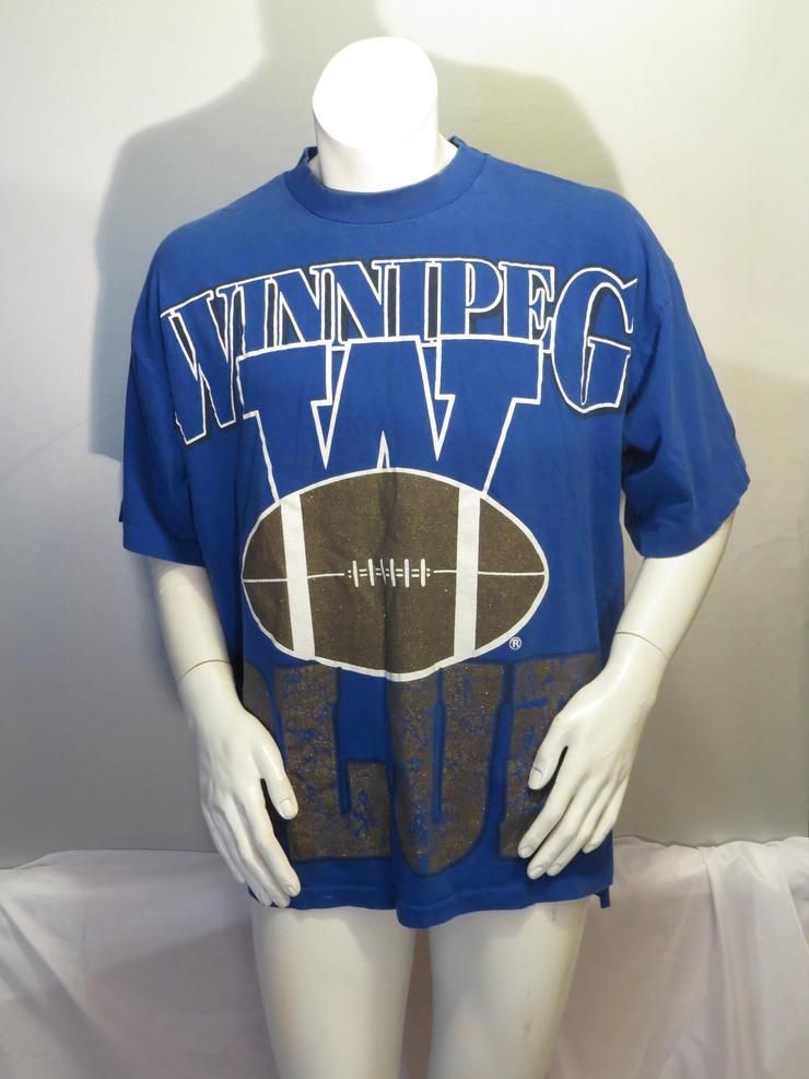 Winnipeg Blue Bombers Vtg 1990S Overd Graphics Shirt