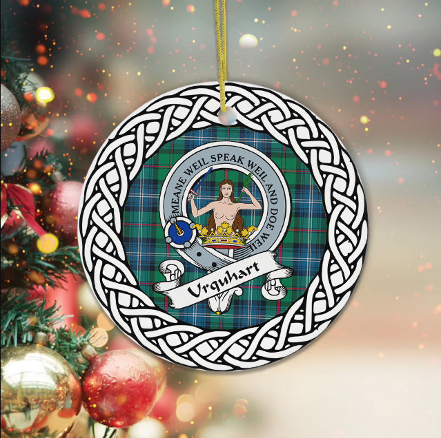 Urquhart Scottish Clan Tartan Crest Badge Plaid Ornament Gift. Christmas Tree Ornament Tartan Ornament Great Christmas Ornaments Gift