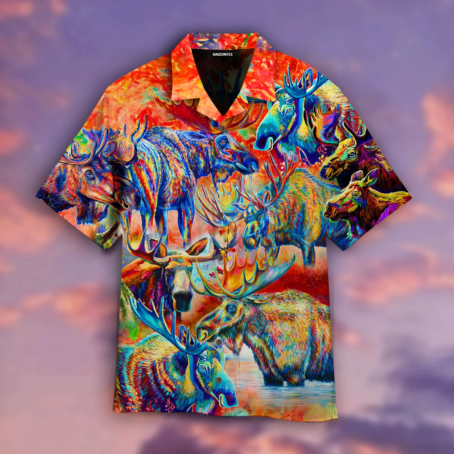 Moose Colorful Hawaii Shirt Unisex Adult Ha15566