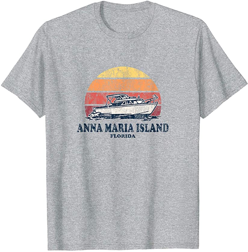 Anna Maria Island FL Vintage Boating 70s Retro Boat Design T-Shirt