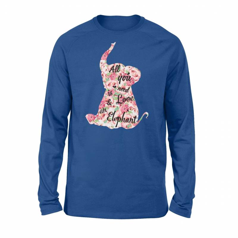 All You Need Is Love And Elephant – Graphic Design Tee Photo Long Sleeve