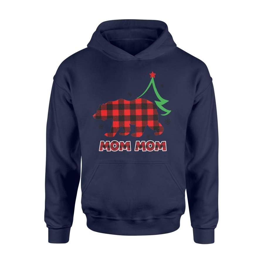 Family Christmas Matching Buffalo Plaid Mom Mom Bear T-shirt – Standard Hoodie