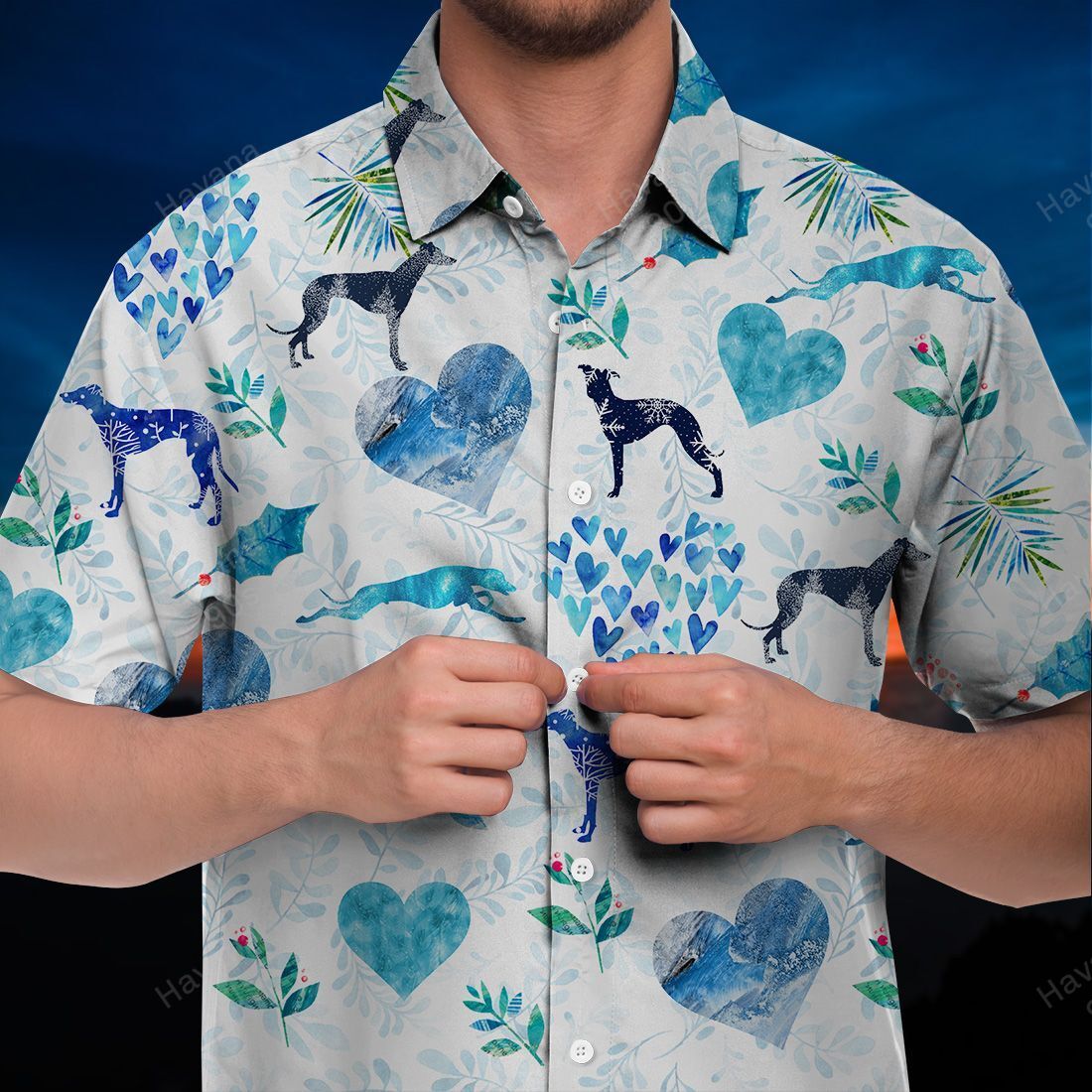 Greyhound Hawaii Shirt Winter Hearts Ha75274