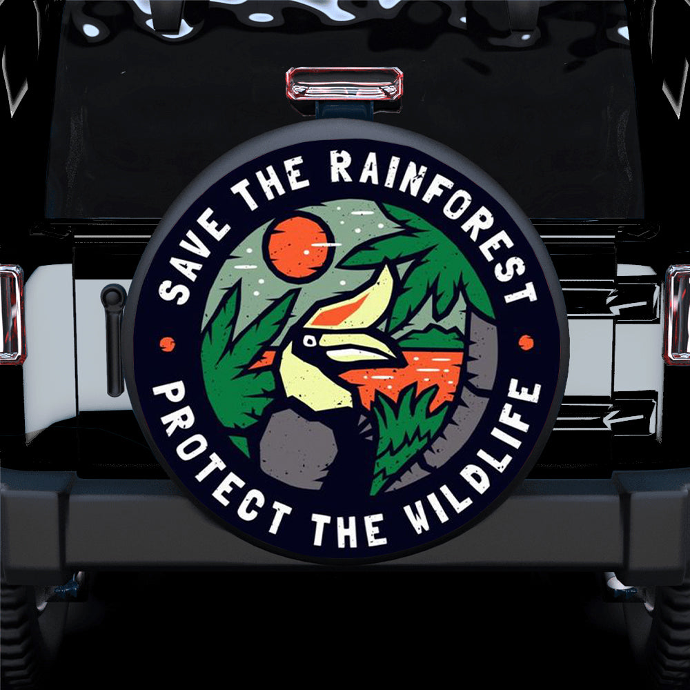 Save The Rainforest Jeep Car Spare Tire Cover Gift For Campers