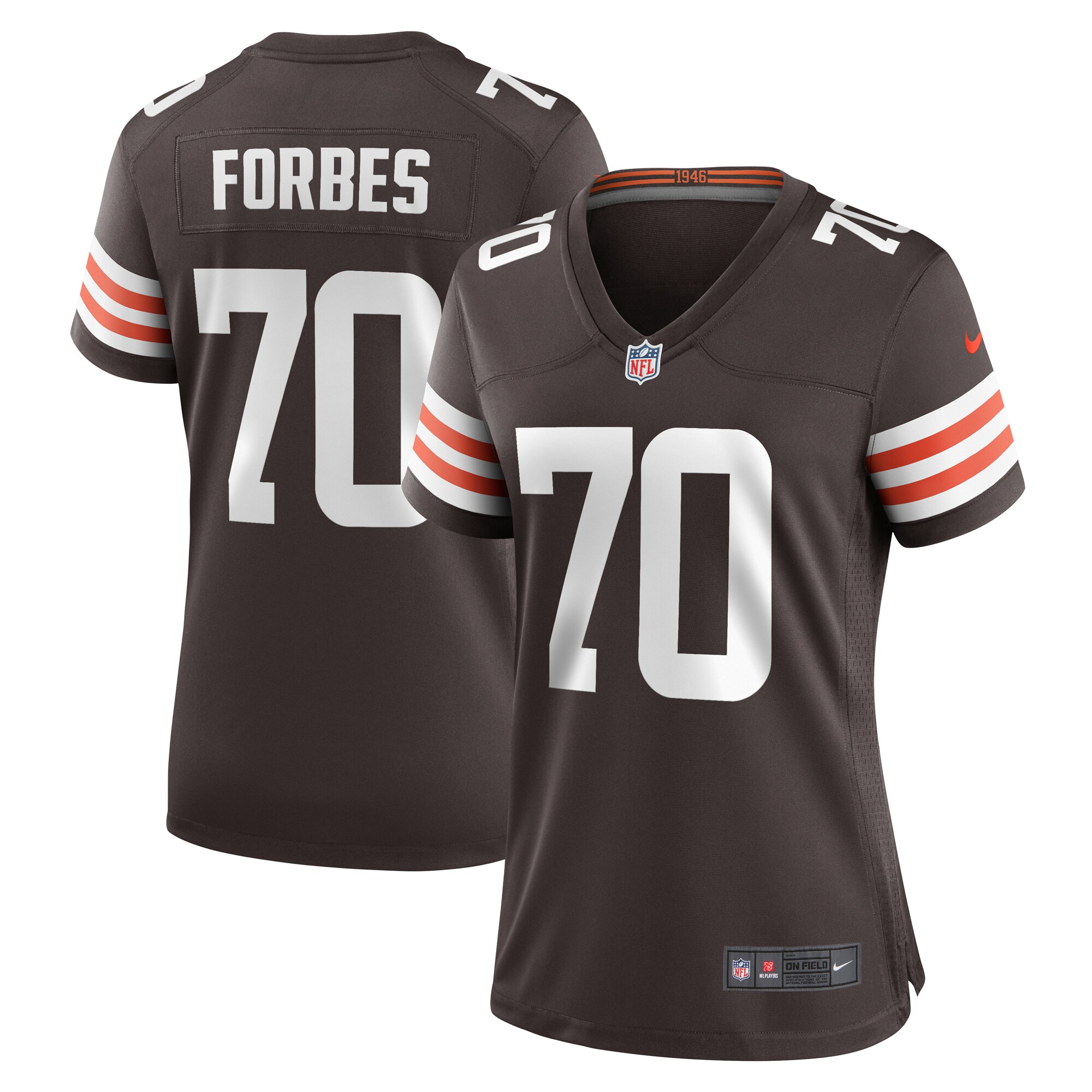 Women’s Cleveland Browns Drew Forbes  Brown Team Game Jersey