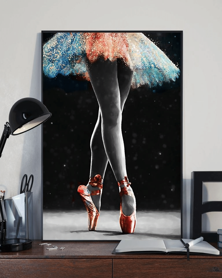 Ballet dancing home decor wall art girl with coclorful tutu painting Home Living Room Wall Decor Horizontal Poster Canvas G95