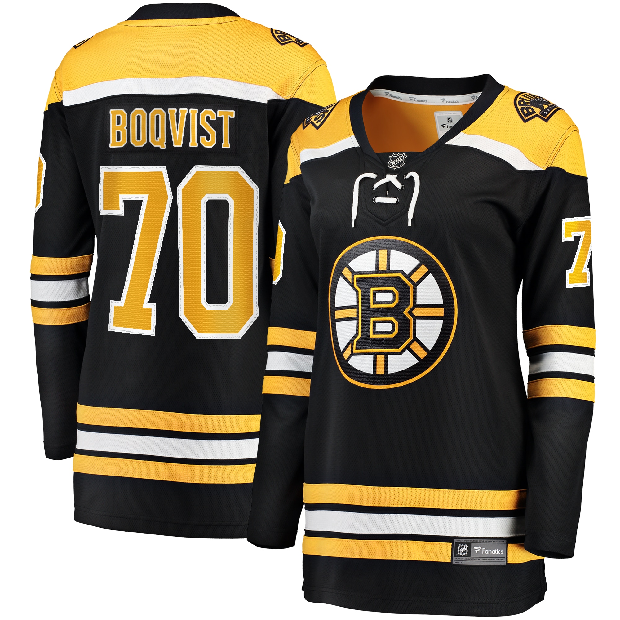 Women's Boston Bruins Jesper Boqvist Black Home Breakaway Player Jersey