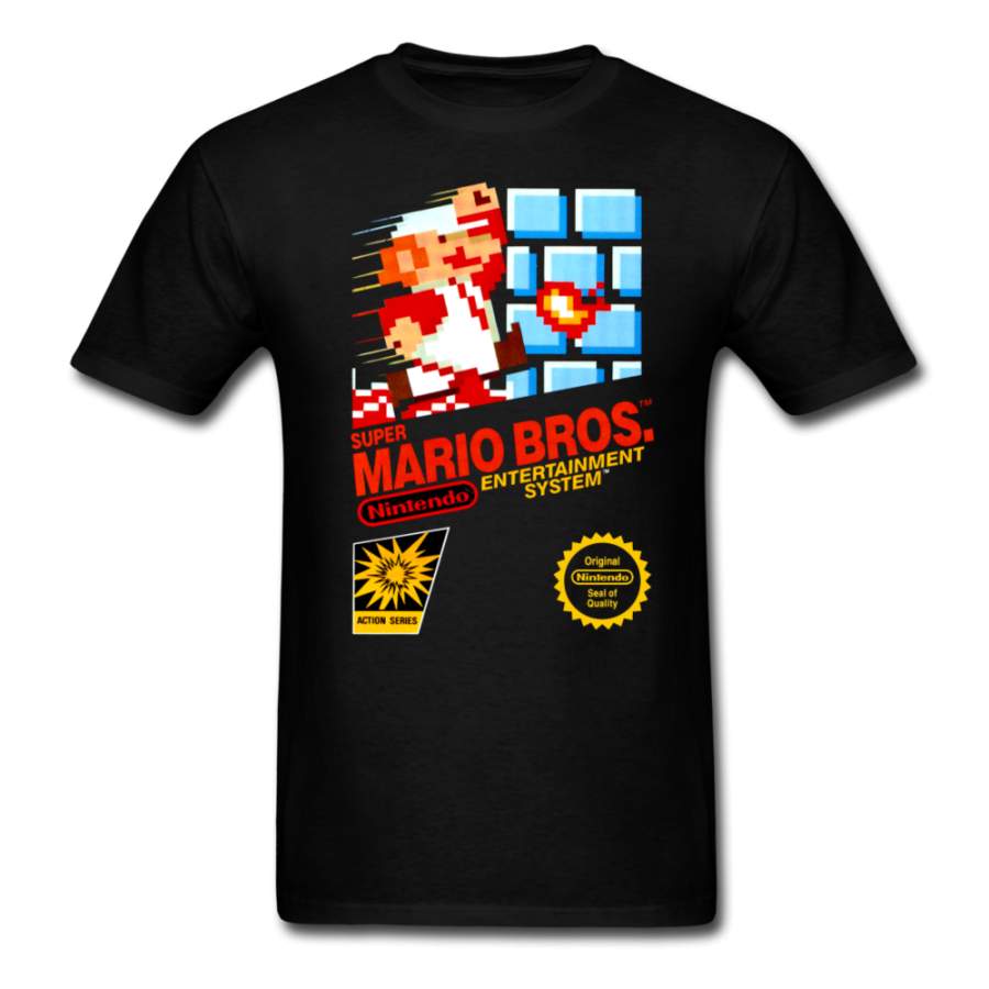 Super Mario Bros – 80’s Retro NES Game Cover | Men’s T-Shirt