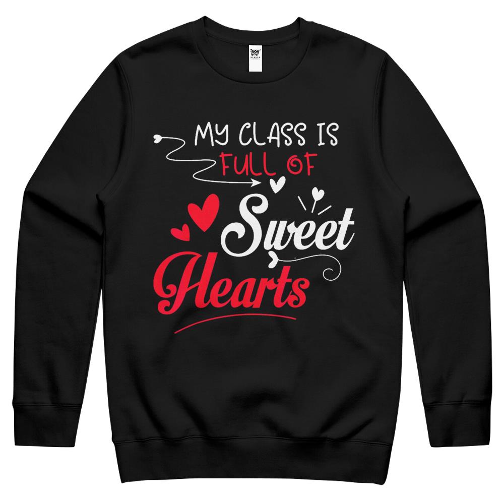 Funny Valentines Day Teacher Valentines Day Women Men Crewneck Sweatshirt