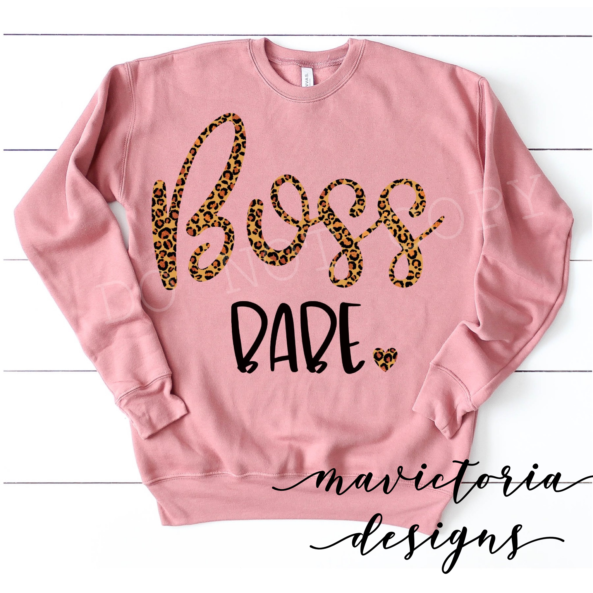 Boss Babe Crewneck Sweatshirt Or Tee // Leopard Print