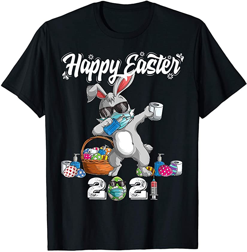 Dabbing Rabbit Easter Day Eggs Dab Boys Girls Kids Bunny T-Shirt