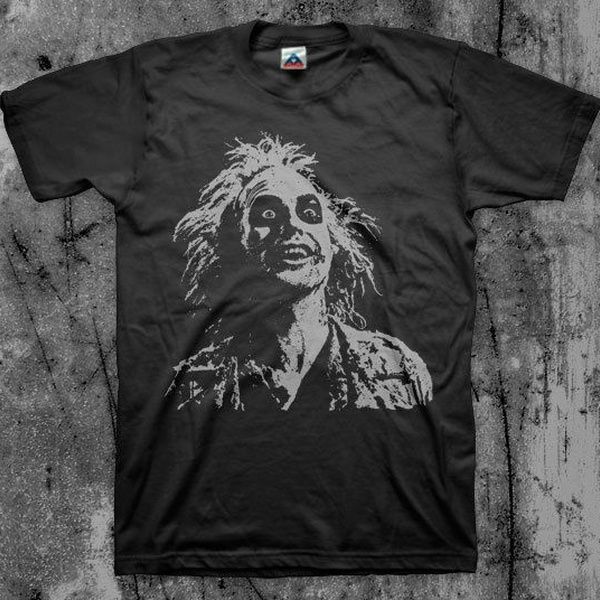 Beetlejuice Face Movie Classic 80 S Cult Comedy Horror Shirt S Round Neck Shor Shirt