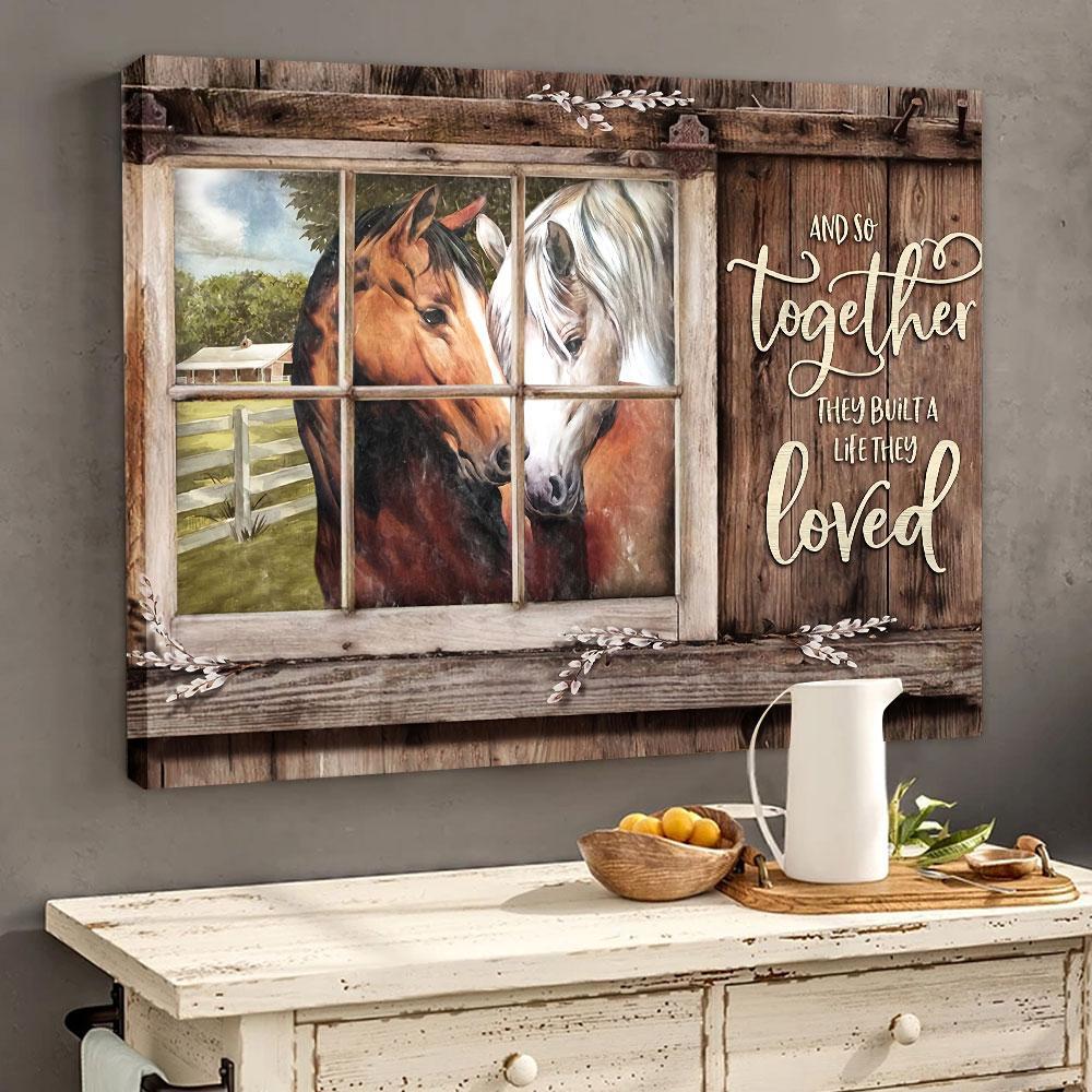 And So Together They Built A Life Horizontal Canvas Gift For Husband