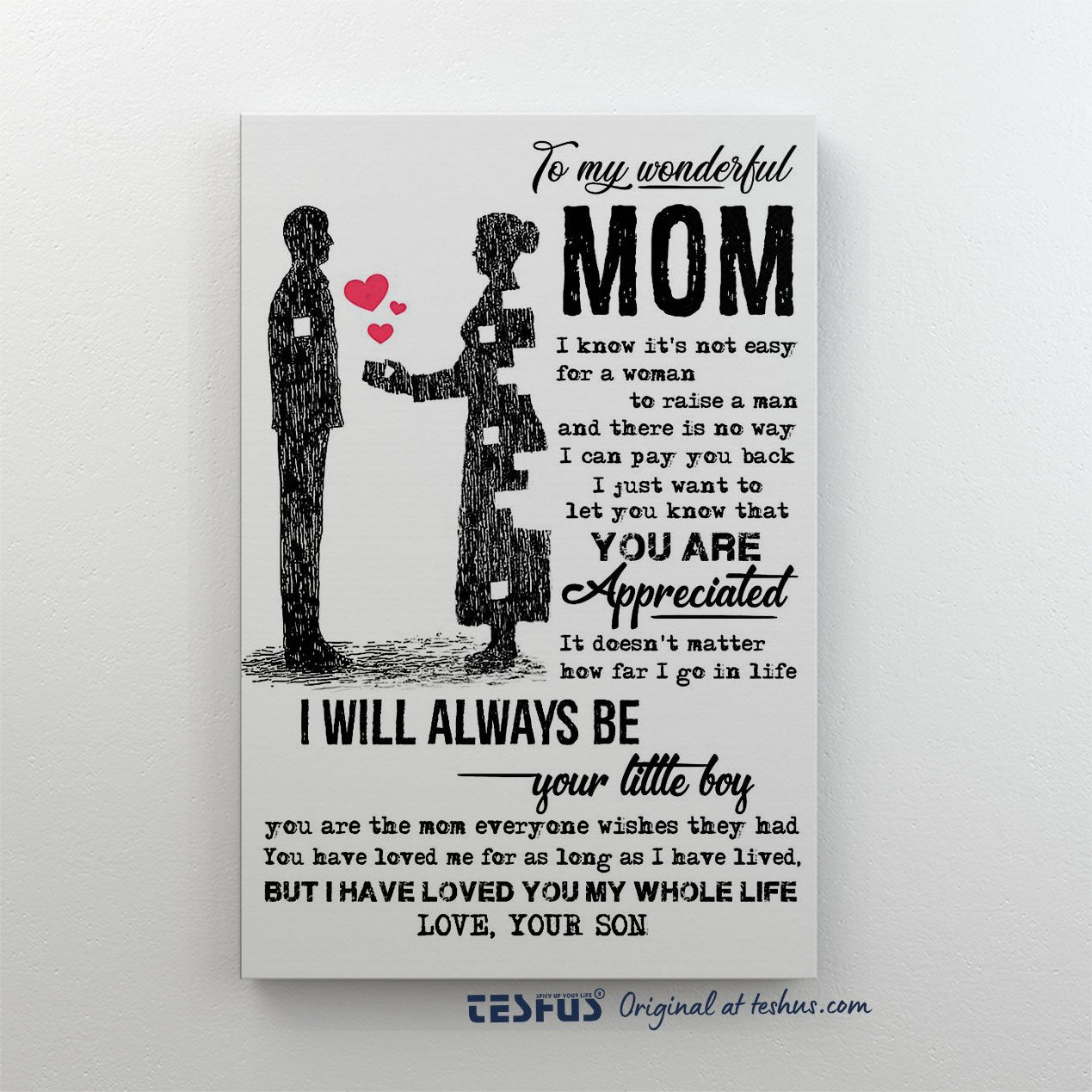 Custom Canvas Prints Mothers Day Gifts From Son Poster – To My Mom – Piece – I Know Framed Canvas Prints