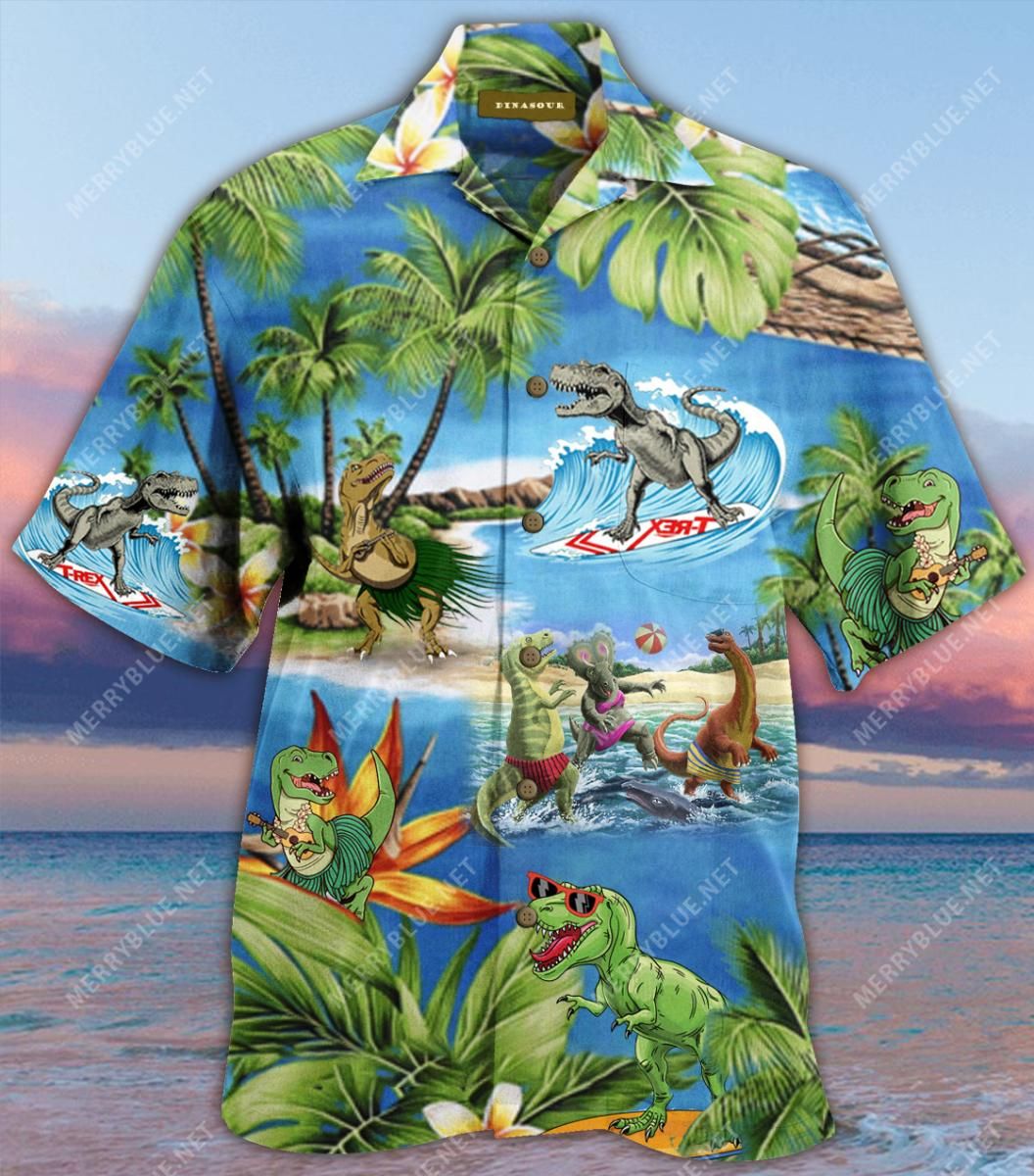 Amazing T-Rex Aloha Hawaiian Shirt Colorful Short Sleeve Summer Beach Casual Shirt For Men And Women