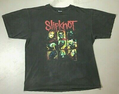 Vintage Slipknot 2001 Tee T-shirt   Very Rare Distressed 2 Sided Nu Metal 9702