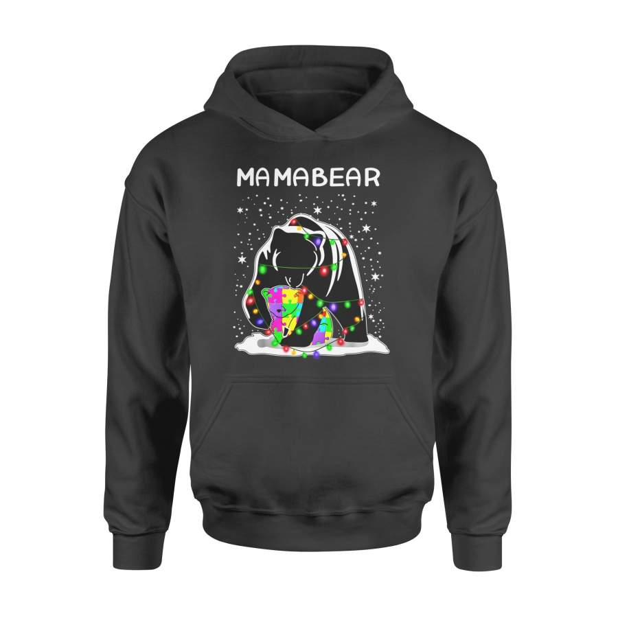 Christmas gift idea Mama Bear Autism Awareness Xmas T-Shirt – Standard Hoodie