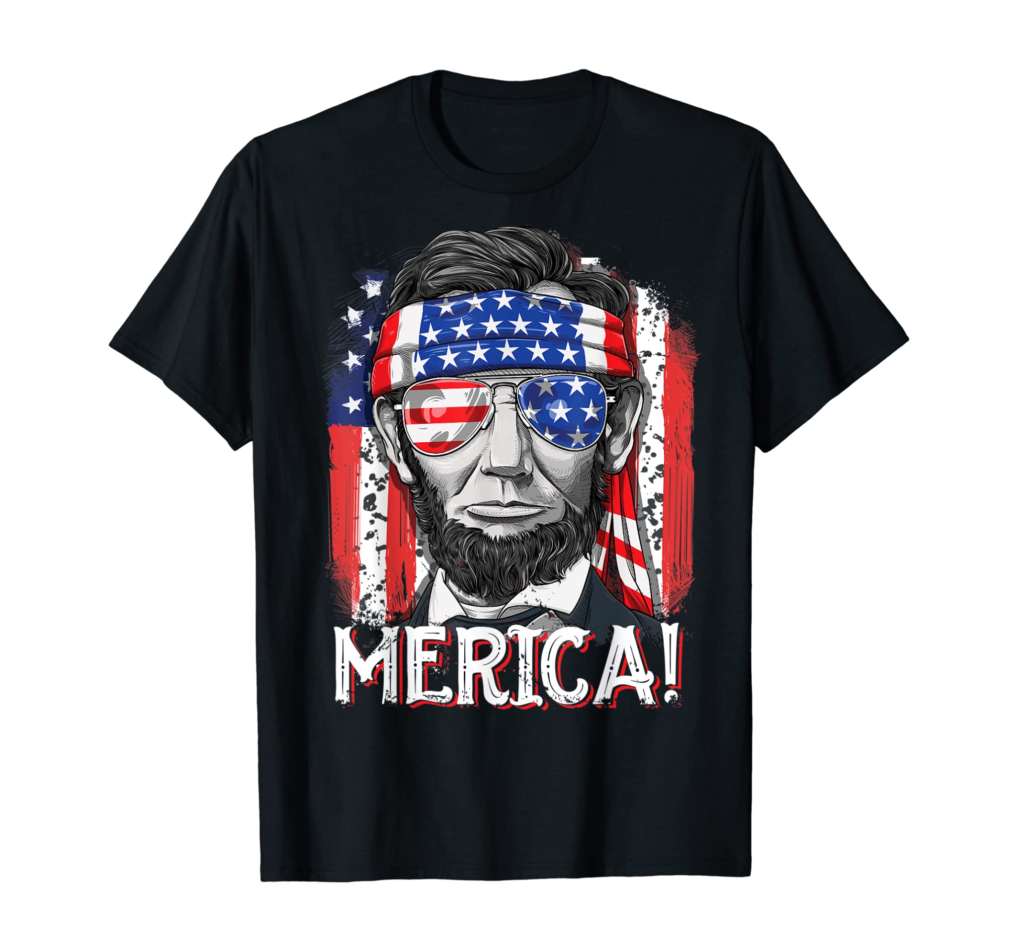 4th of July Shirts for Men Merica Abe Lincoln Women Tee Gift