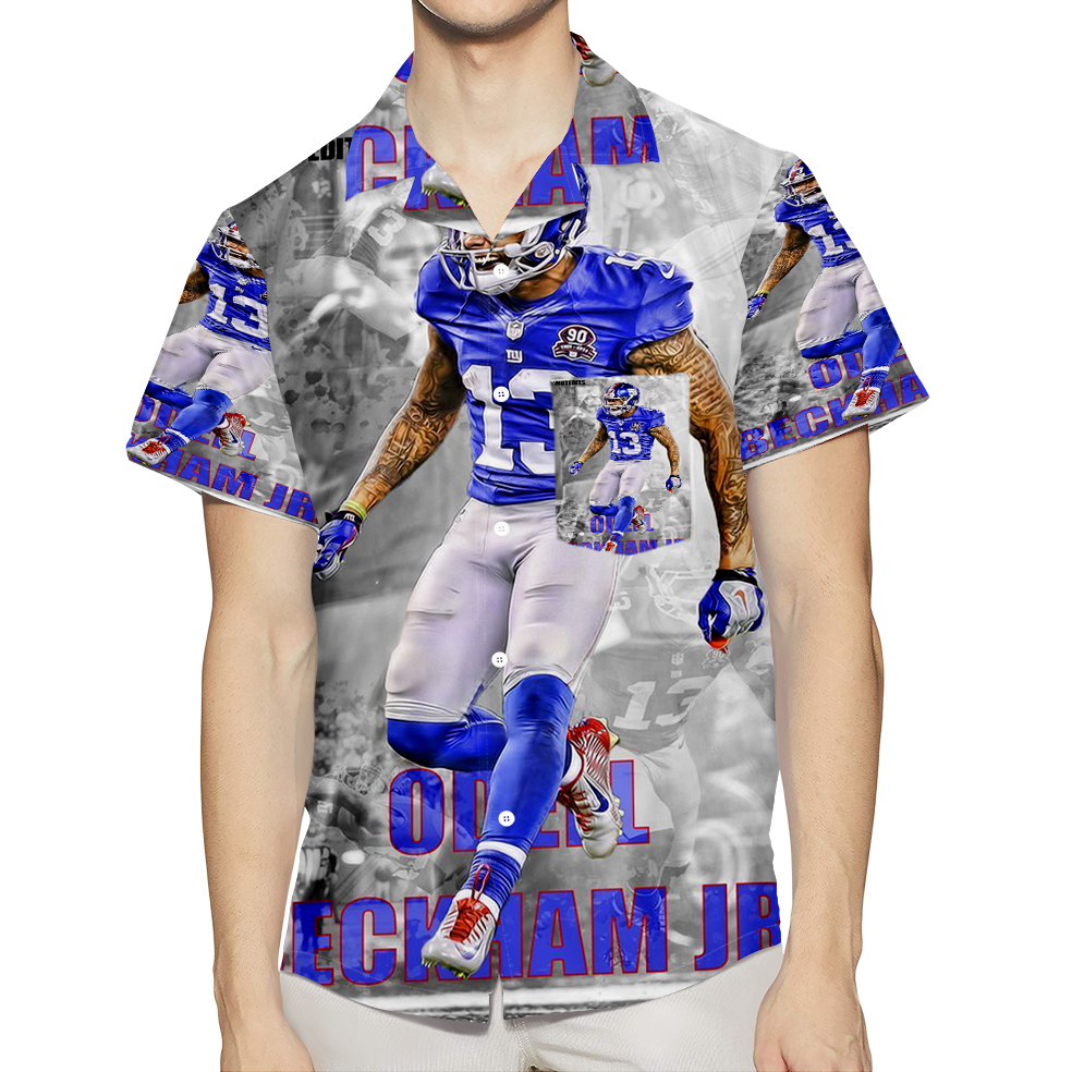 New York Giants Odell Beckham Jr1 3D All Over Print Summer Beach Hawaiian Shirt With Pocket