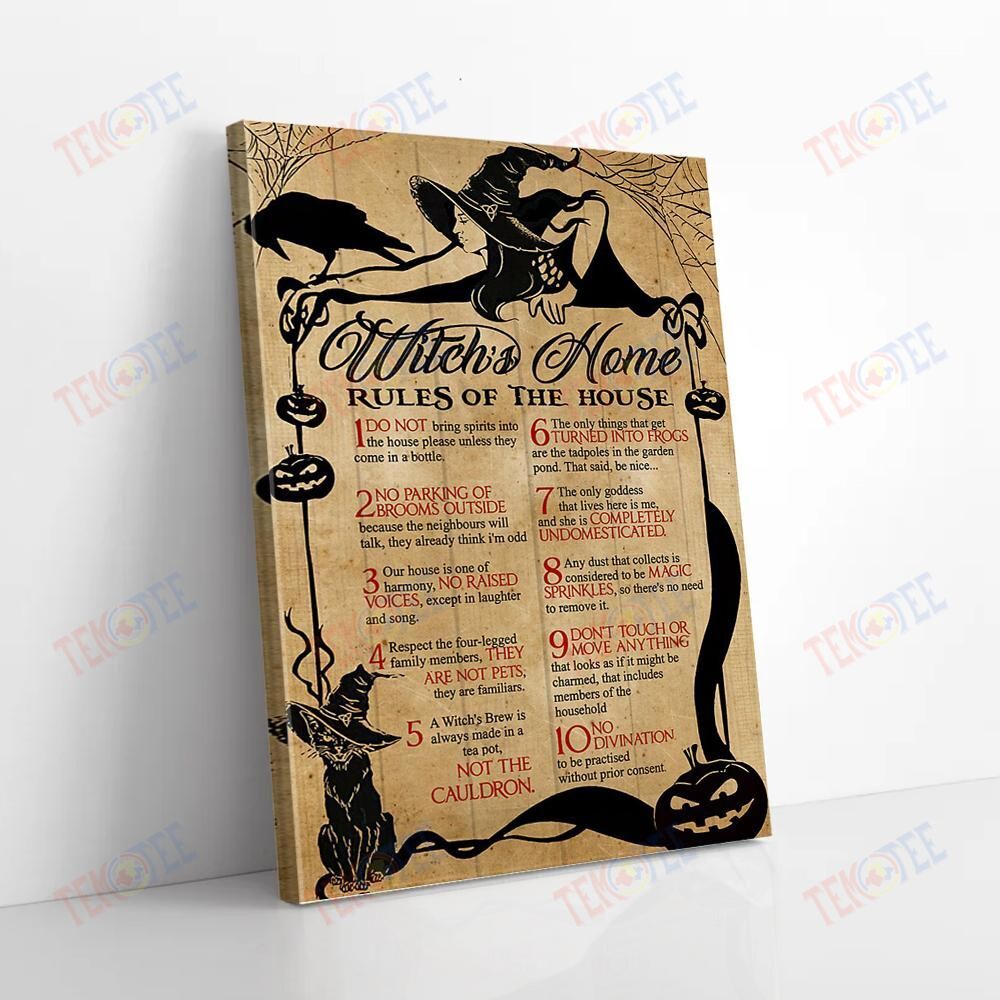 Canvas Prints Witch Home Rules Of The House Vintage Witch Canvas Appealing Home Decor Canvas