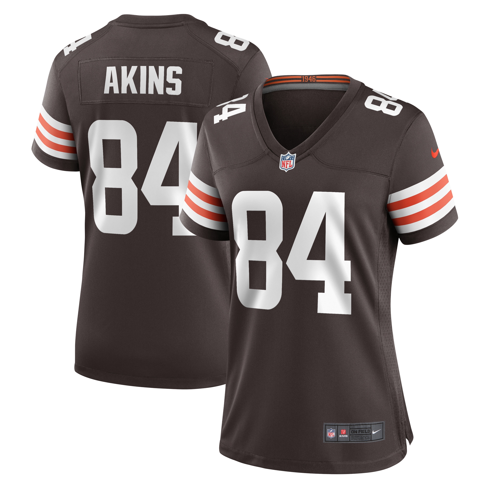 Women’s Cleveland Browns Jordan Akins  Brown Team Game Jersey