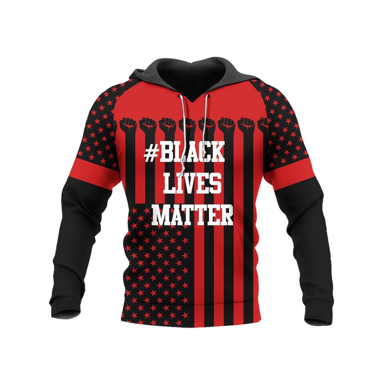 Black Lives Matter American Red Flag Aop Hoodie