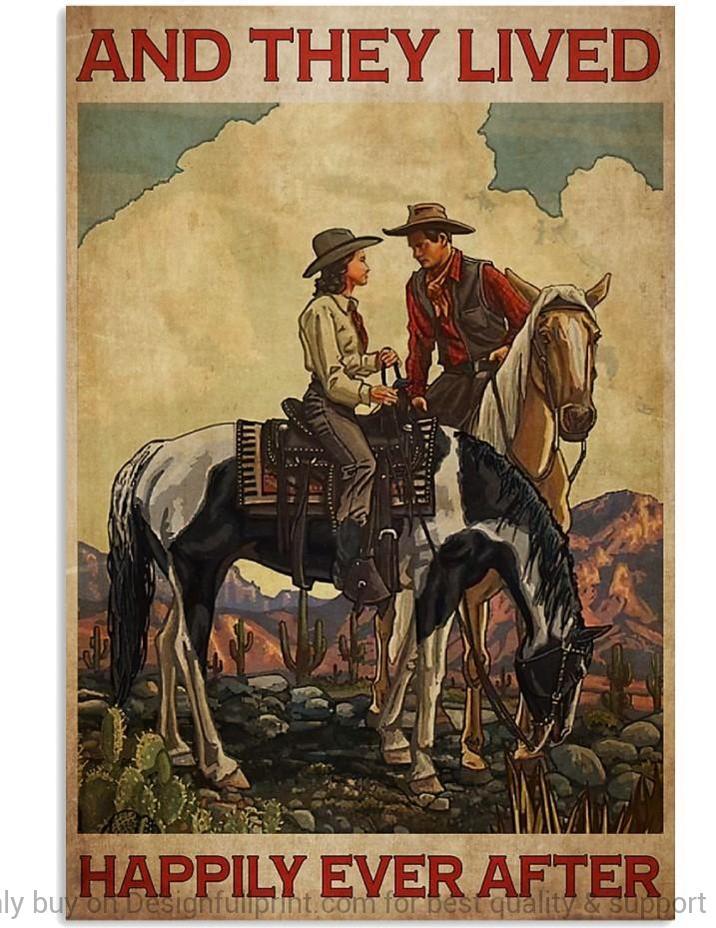 Horse Couple Happily Ever After Vertical Poster Canvas Print Partner For Life Canvas Art And Poster Ln Valentine Gift For Her Valentine Gift For Him