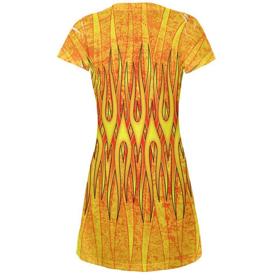 Flame On Fire Starter Pyromaniac All Over Juniors Beach Cover-Up Dress ...