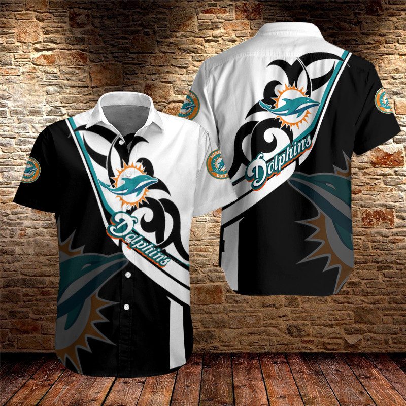 Miami Dolphins Button Shirt Bg589