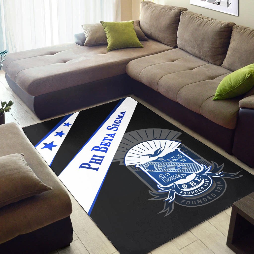 Phi Beta Sigma Area Rug Lovers Version Black Lt13