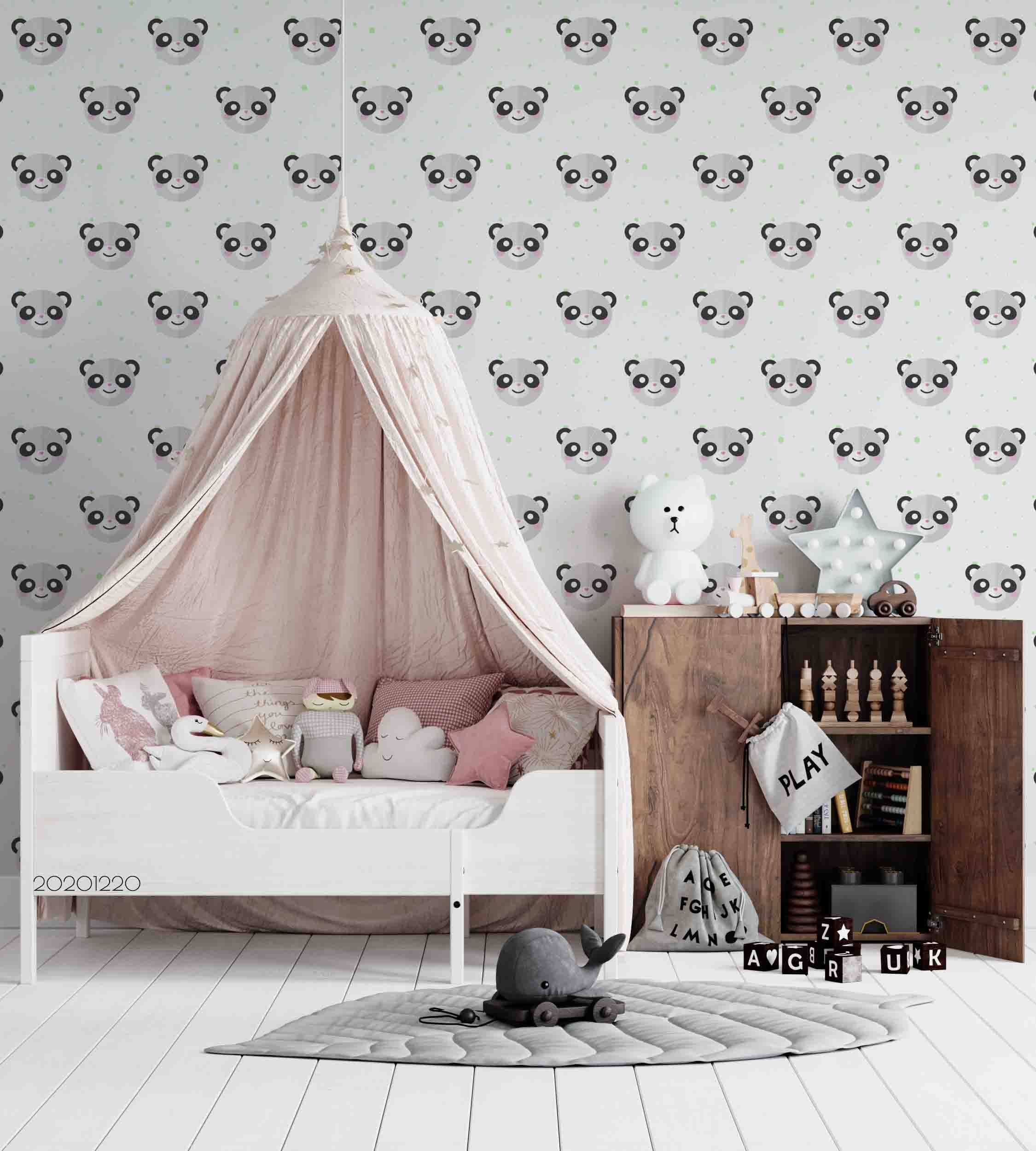 3D Hand Drawn Grey Animal Bear Wall Mural Wallpaper Lqh 56