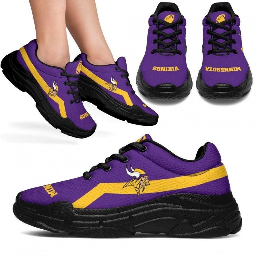 Edition Chunky Sneakers With Line Minnesota Vikings Shoes #832