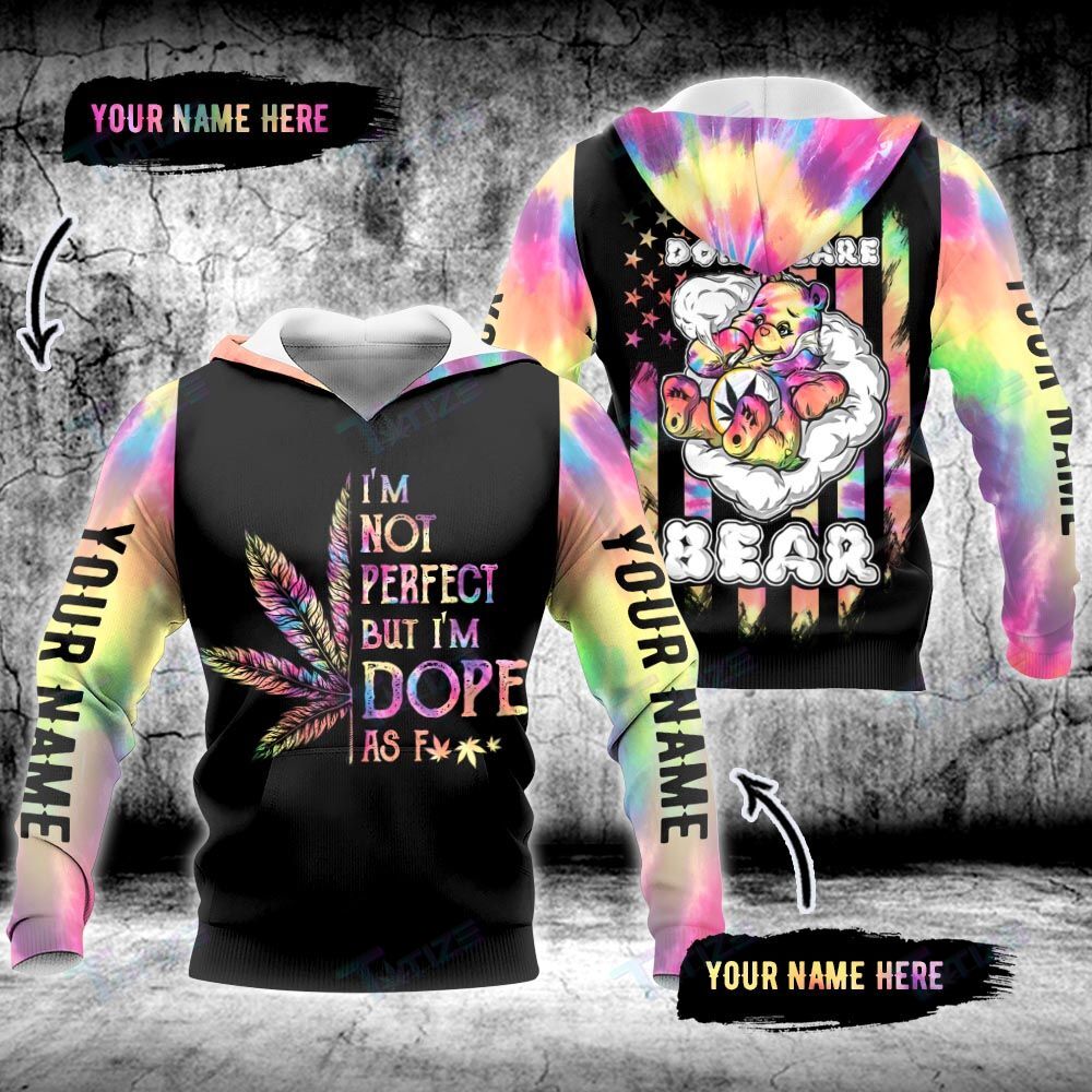 Weed Leaf Don’t Care Bear Dope Custom 3D All Over Printed Shirt, Sweatshirt, Hoodie, Bomber Jacket Size S – 5XL