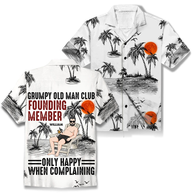 Grumpy Old Man Club Custom Aop Hawaii Shirt Gift For Father Ha15441