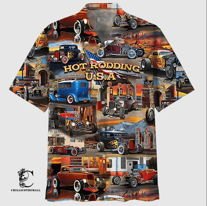 Beach Shirt Hot Rodding Usa Hawaiian Shirt #Kv- Chillicothemall