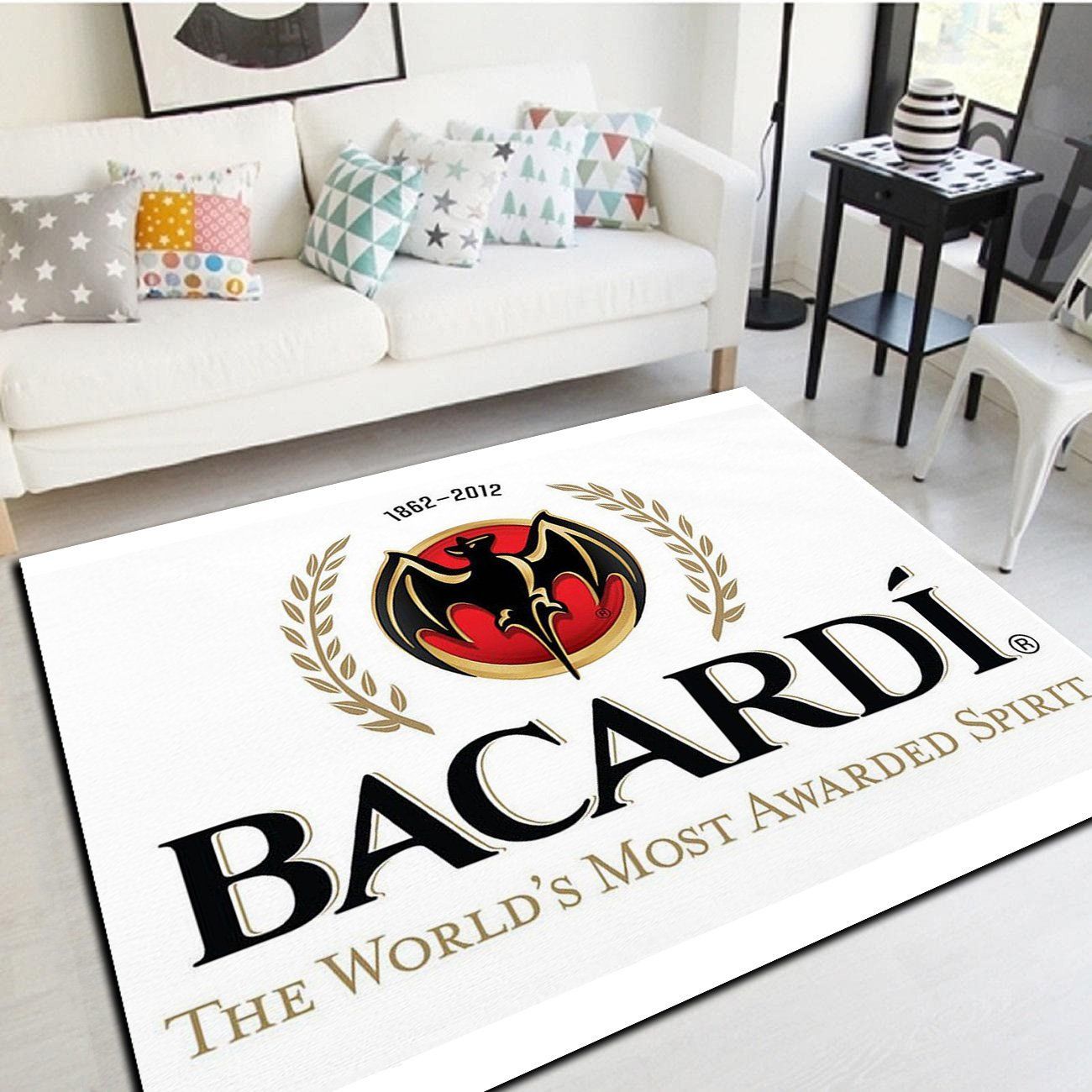 Bacardi rum Logo Area Rugs, Living Room Bedroom Carpet, Floor Mat