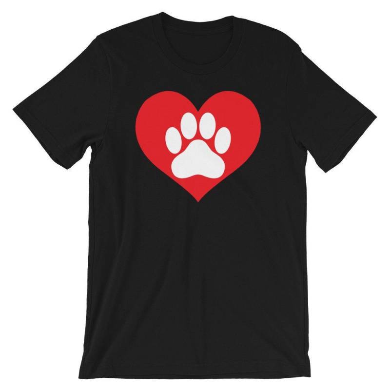 Crushtee Paw Heart Shirt | Paw Print Funny Dog Tshirt | Animal Pawprint Lover Teeshirt | Puppy Awareness Humor Design | Paw Lover Cool Gift Idea Long Sleeve Hoodie