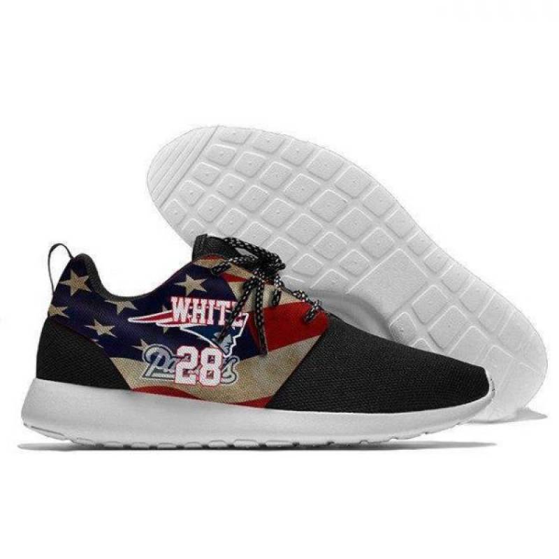 James White 28 – Mens And Womens New England Patriots Lightweight Sneakers, Patriots Running Shoes