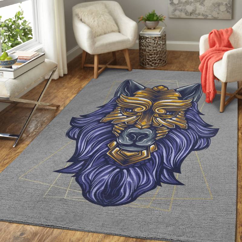 Wolf  – Illustrated Animals Area Rug Carpet