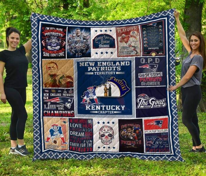 New England Patriots Kentucky 3D Quilt Blanket, Fleece Blanket