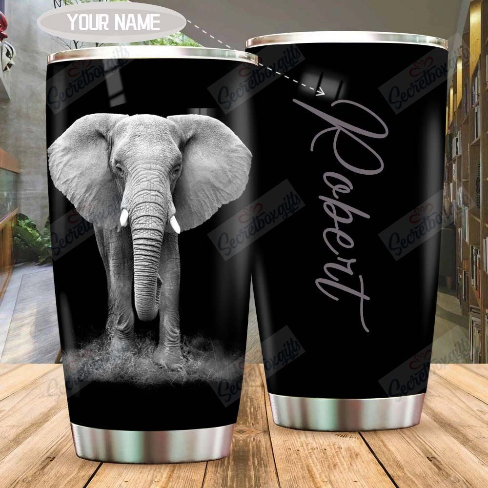 Personalized Strength Elephant Xa0302453Cl Stainless Steel Tumbler Customize Name, Text, Number