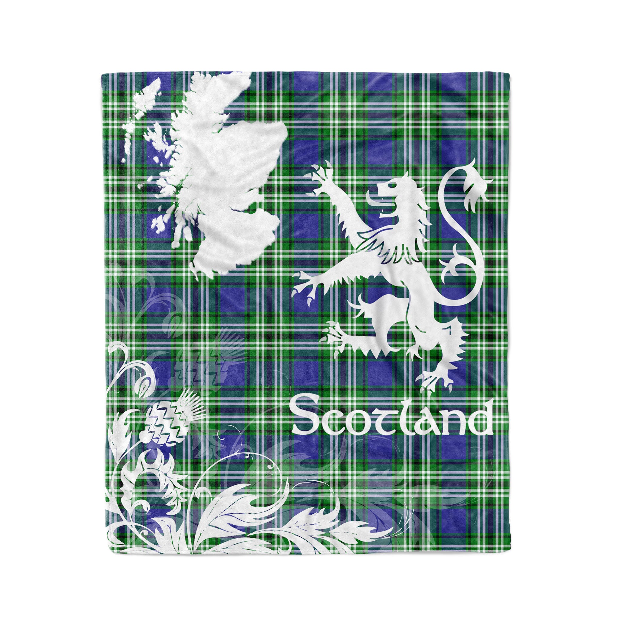 Tartan Plaid Fleece Blanket Tartan Blanket Thistle And Lion Scottish Clan Learmonth Plaid Blanket