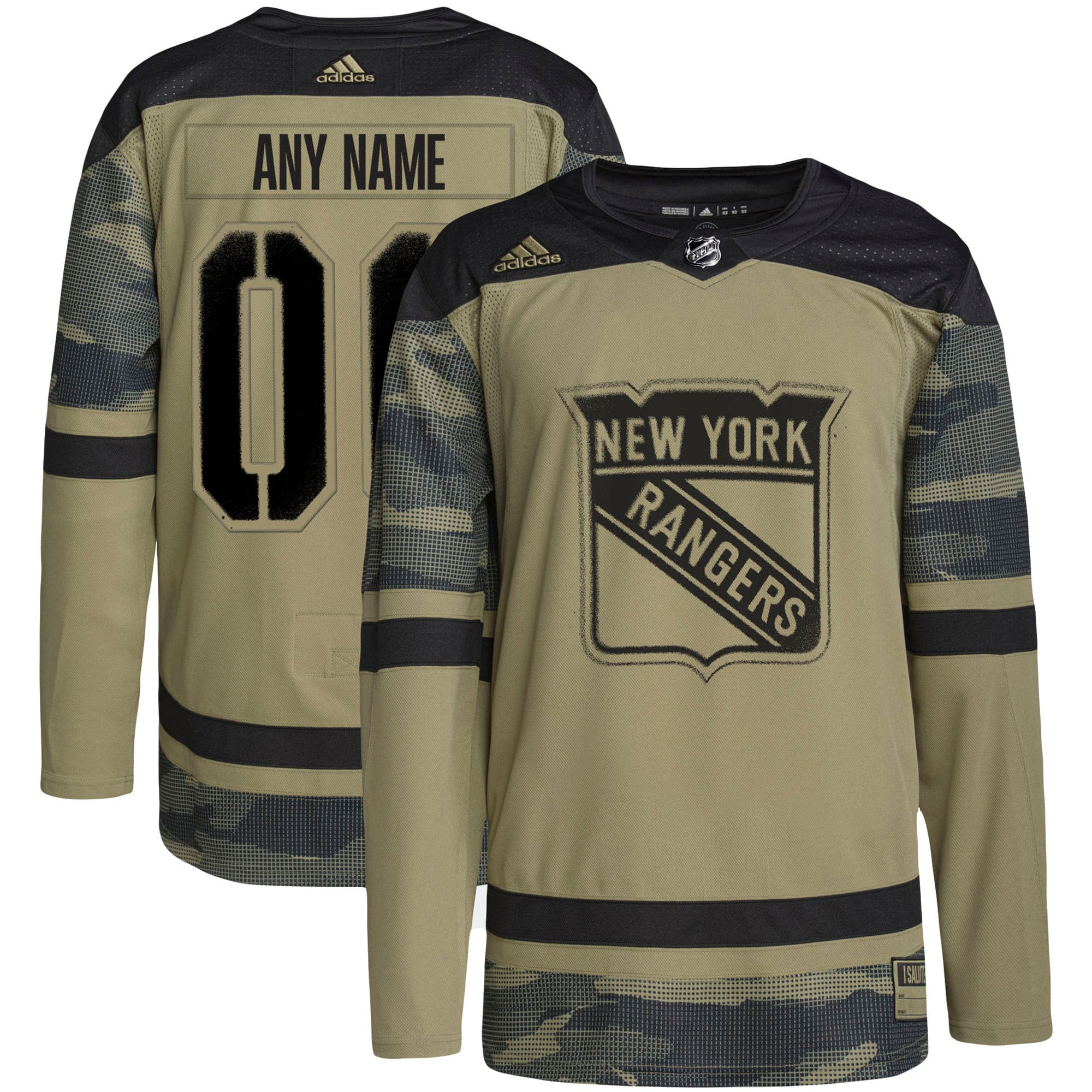 New York Rangers Military Appreciation Team Authentic Custom Practice Jersey – Camo