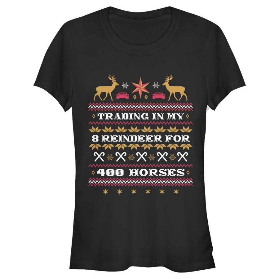 Christmas Chronicles 2 Junior’s Ugly Xmas Reindeer for Horses  T Shirt