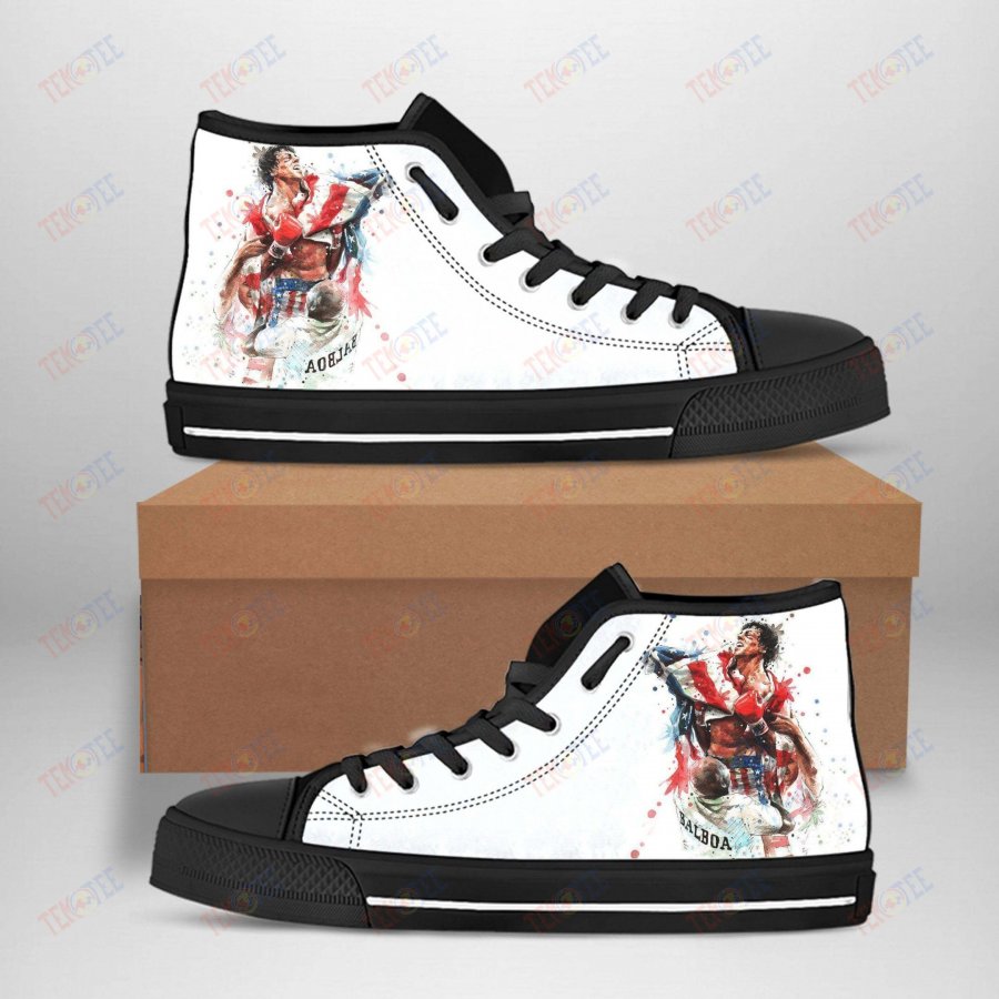 Mens Womens Rocky Balboa Best Movie Character High Top Vans Shoes TMT939