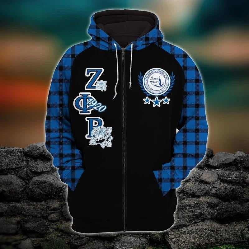 Sorority Hoodie – Zeta Phi Beta Blade Zip Hoodie