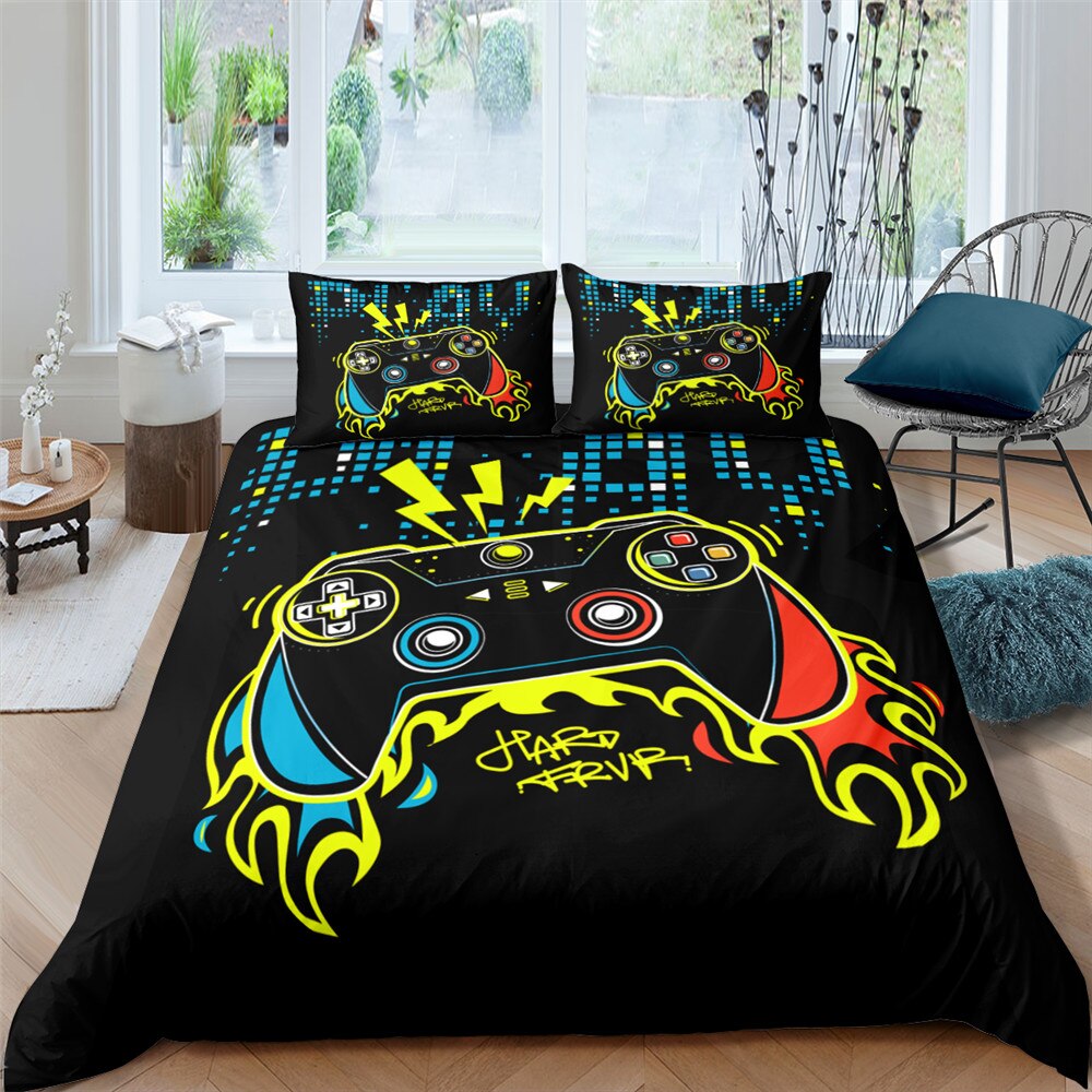 Cartoon Bedding Set 3D Joystick S Pillowcase Single Double King Queen Large Size Home Decoration Home Textile Duvet Covers