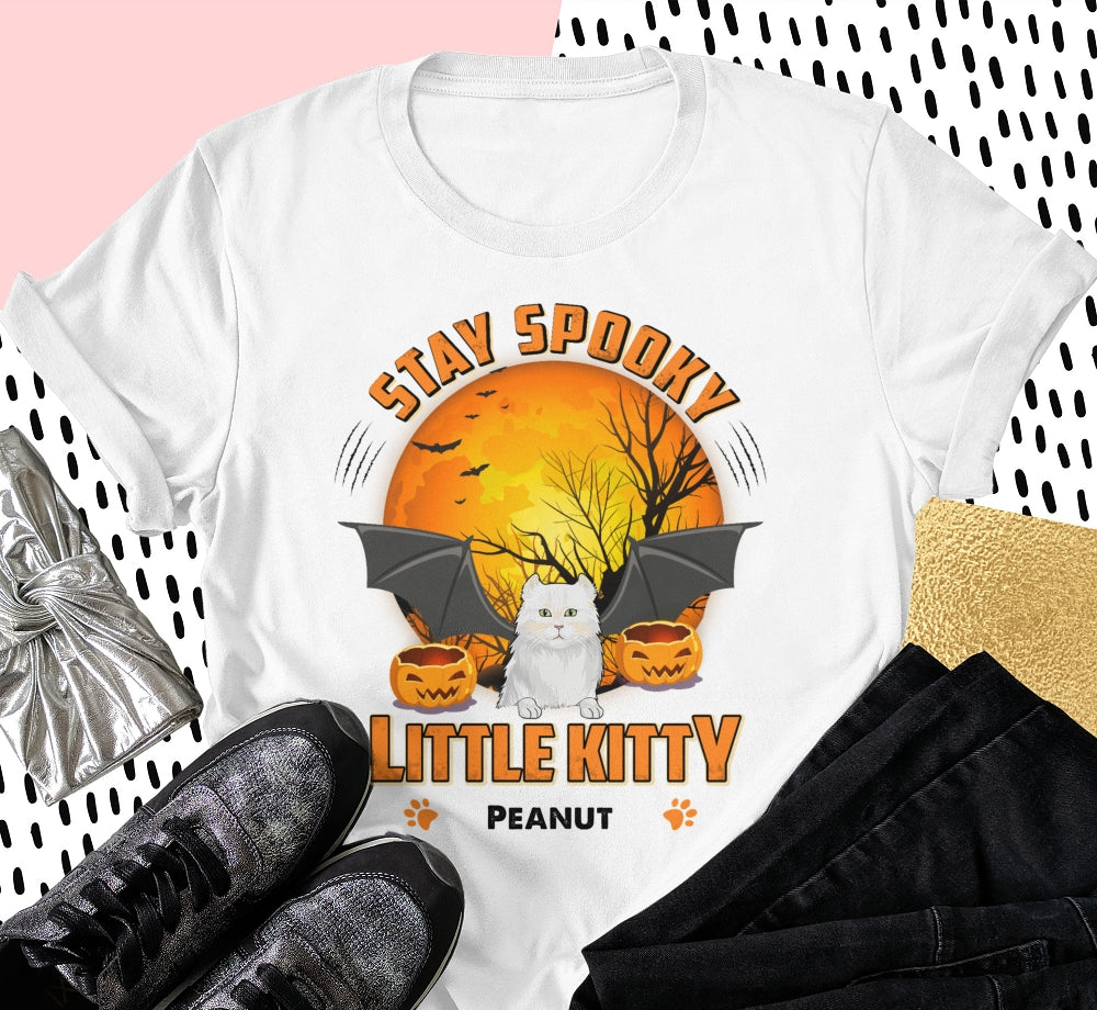 Stay Spooky Little Kitty Halloween Shirt, Halloween Cat Shirt, Personalized Unisex Shirt, Gift For Cat Lovers